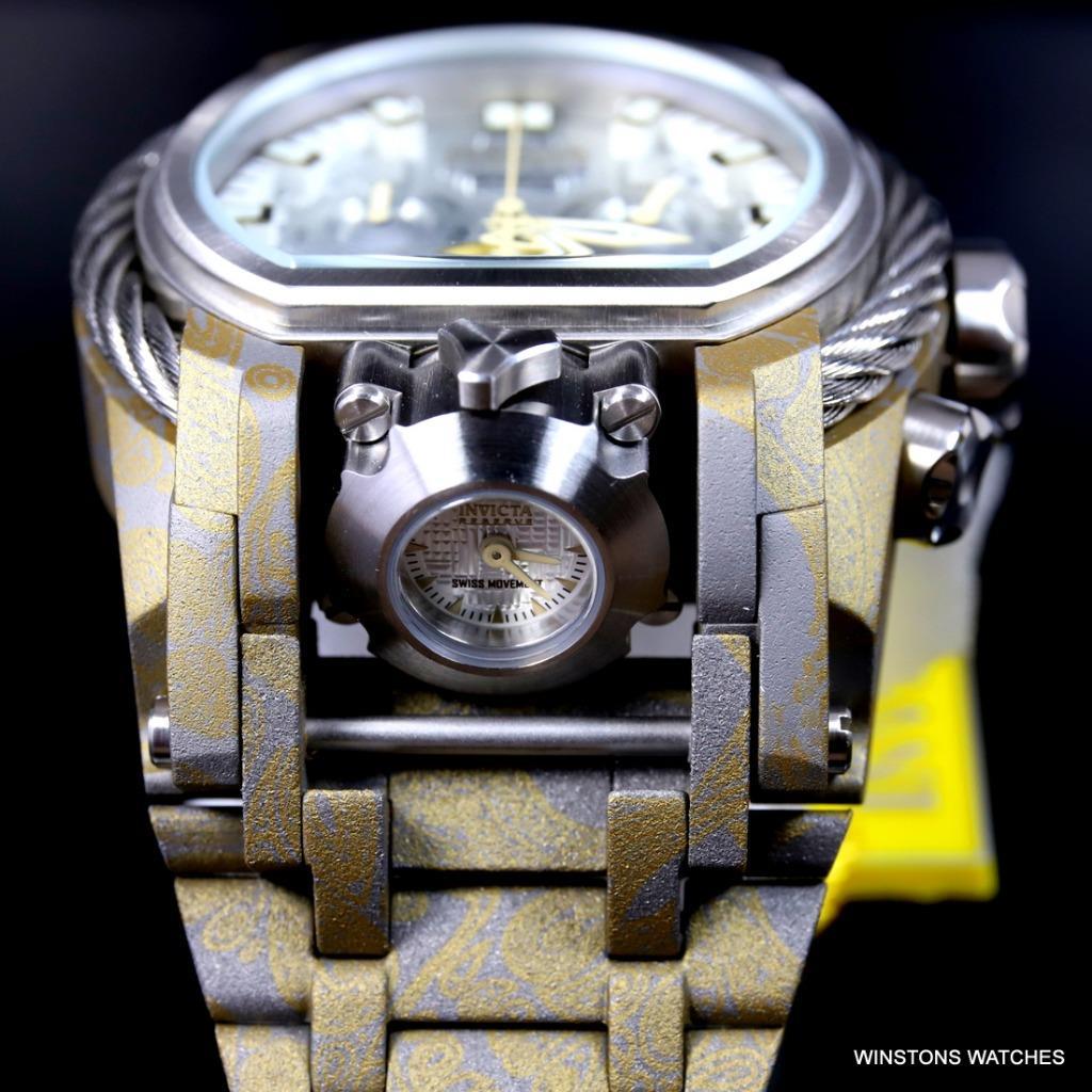 Invicta Reserve Bolt Zeus Magnum Hydroplated Steel 52mm Swiss Mvt Watch New