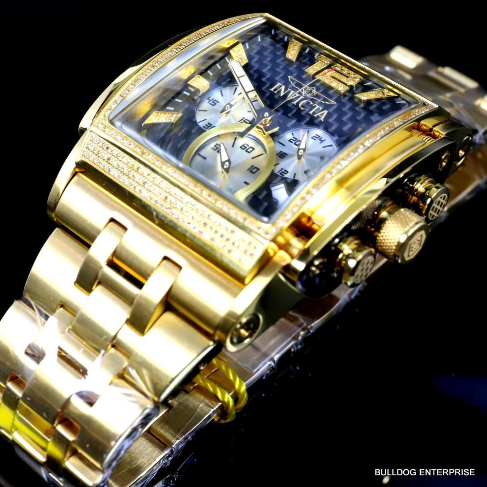 Invicta Speedway The Beast 1.47 CTW Diamond Gold Plated Steel 47mm Watch New