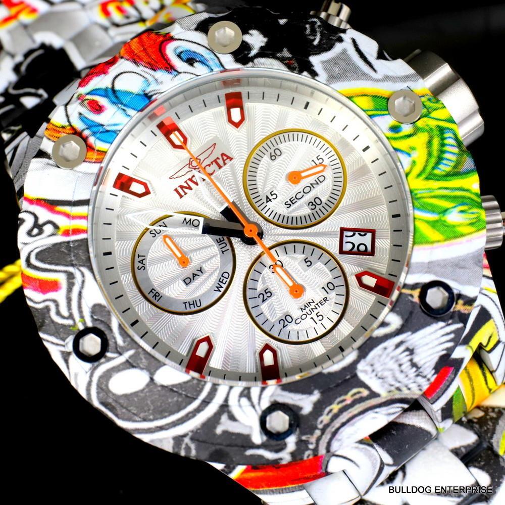 Invicta Subaqua Specialty Graffiti Hydroplated Steel Swiss Mvt Watch 52mm New