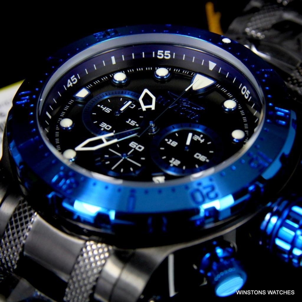 Mens Coalition Forces Black Stainless Steel Chronograph 52mm $1095 Watch New