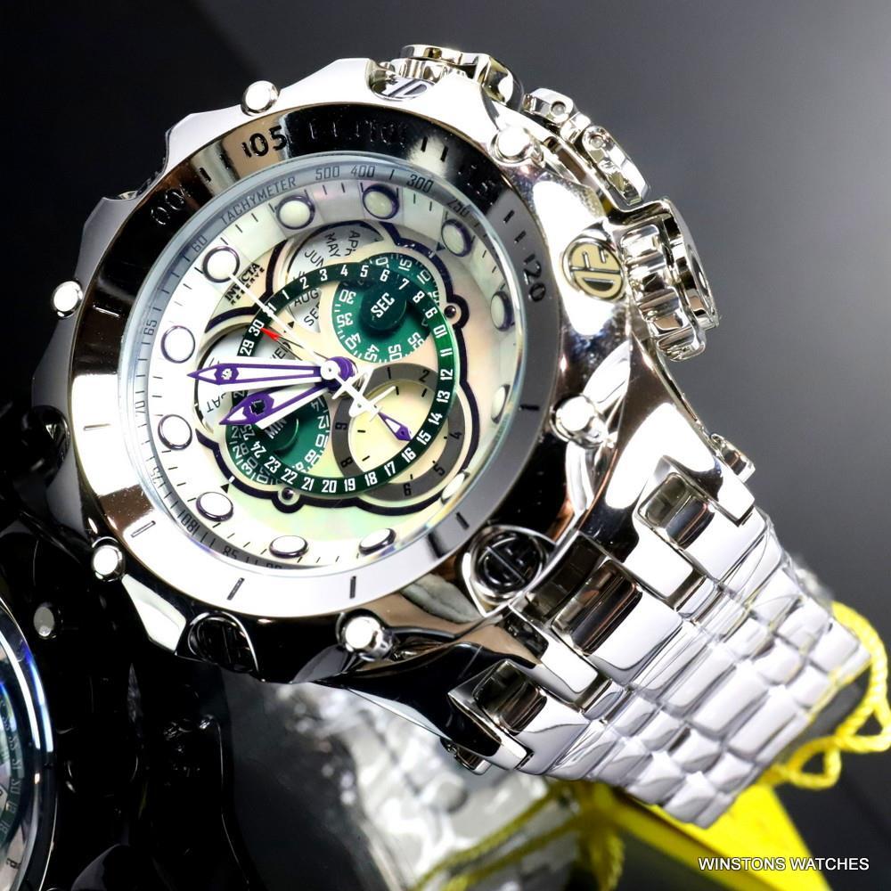 Invicta Reserve Venom Fusian Hybrid Swiss Master Calendar Steel Green Watch New