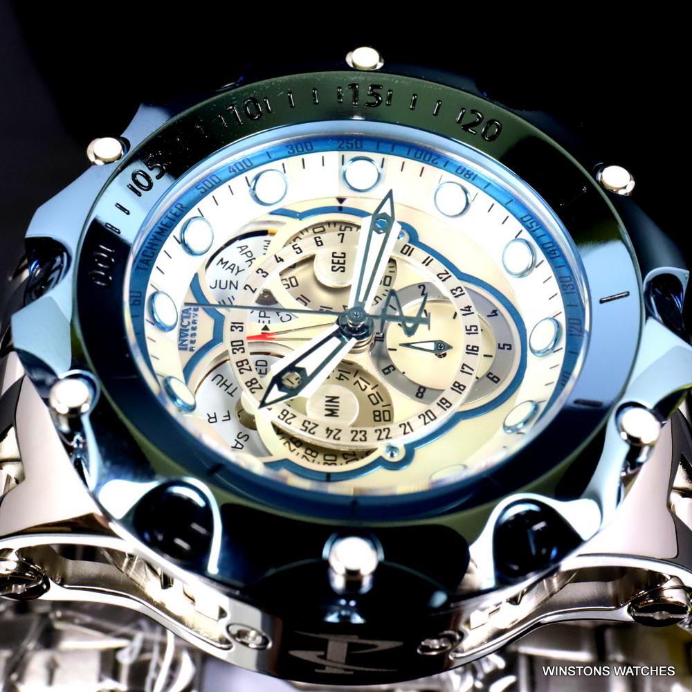 Invicta Reserve Venom Fusian Hybrid Swiss Master Calendar Steel White Watch New