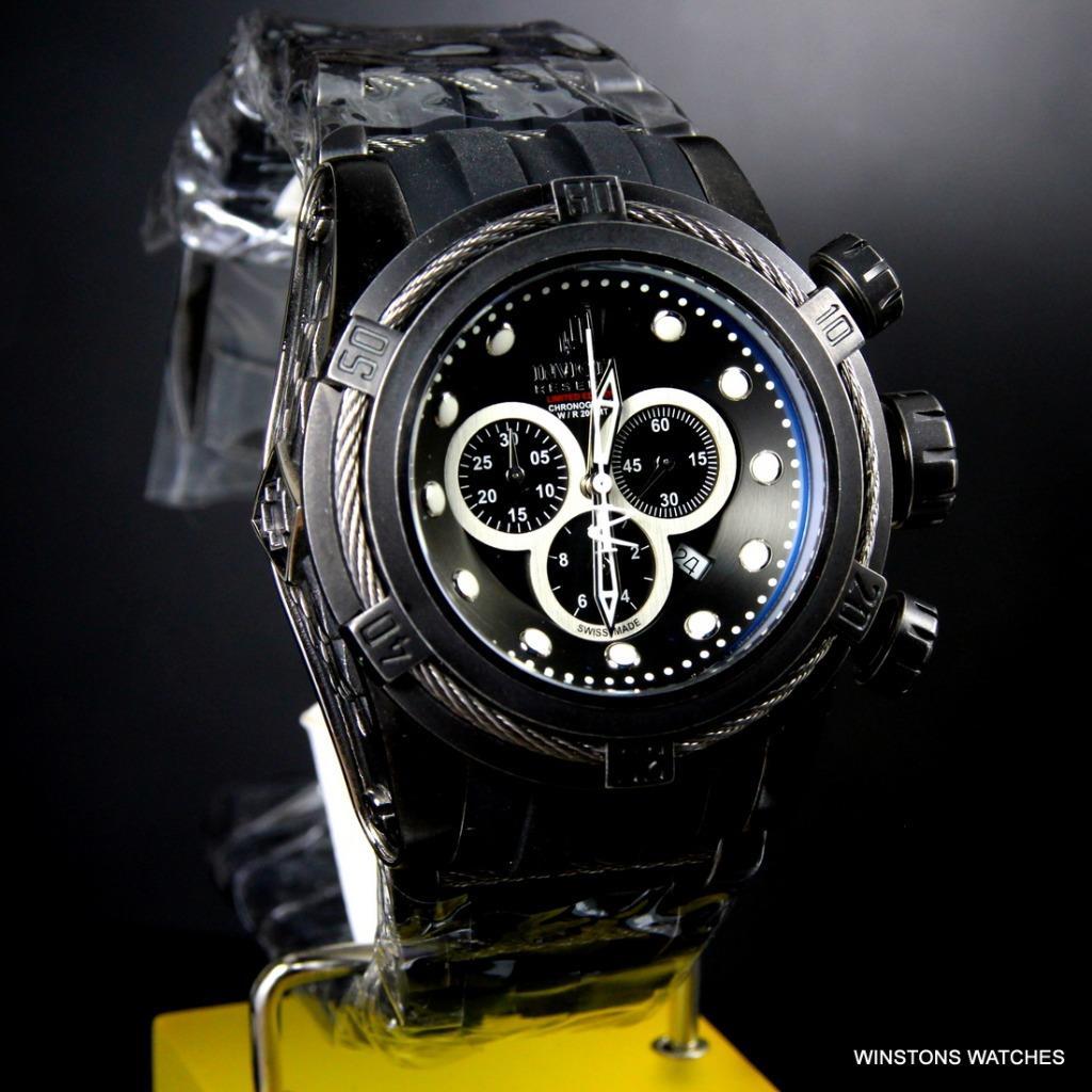 Invicta JT Reserve Bolt Zeus Swiss Made Chrono 52mm Black Distressed Watch New