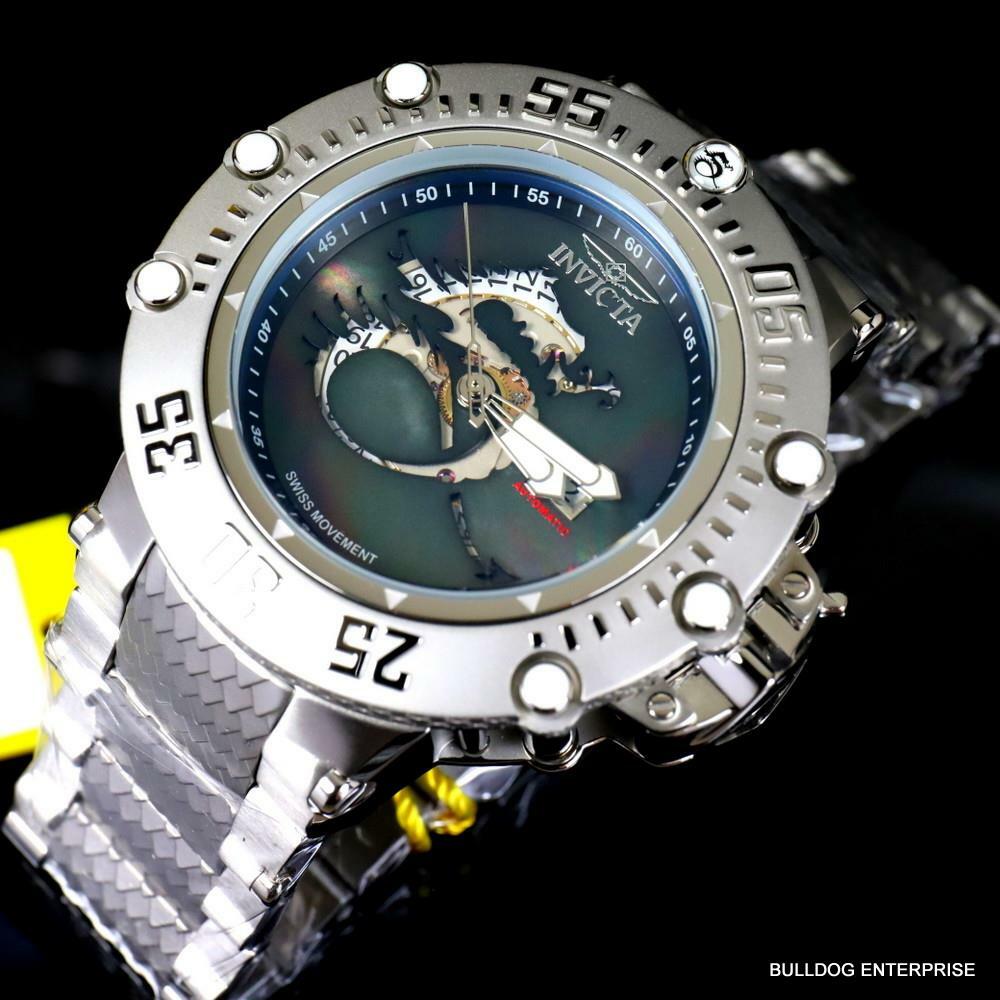 Invicta Subaqua Noma VII Black MOP Dragon Swiss Automatic R150 Watch 52mm New