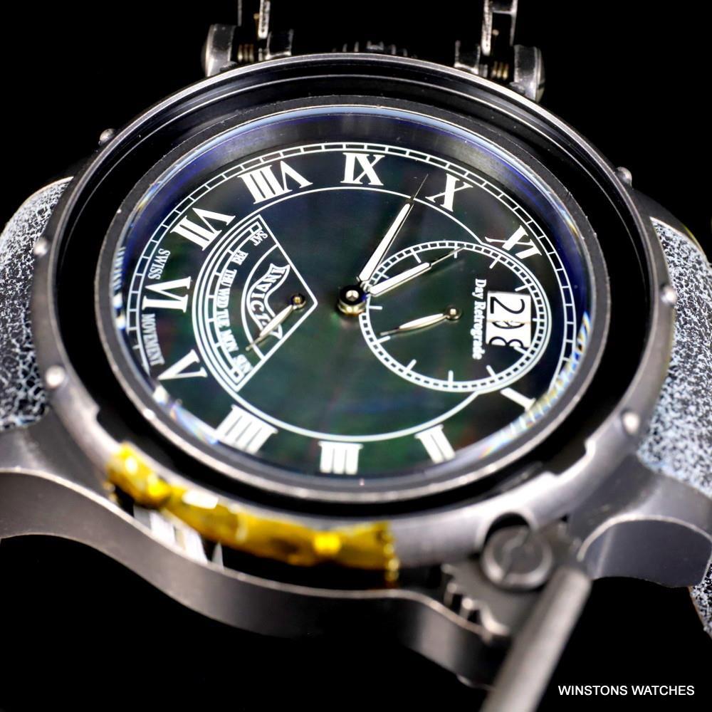 Invicta Vintage Chatham & Dover Swiss Mvt Black MOP Gray Leather 52mm Watch New