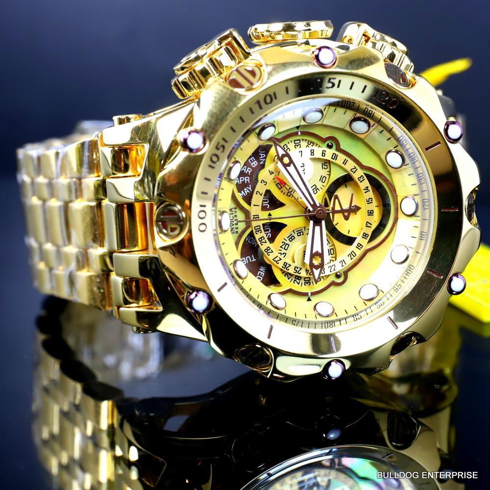 Invicta Reserve Venom Fusion Gold Label 52mm Swiss Master Calendar Watch New
