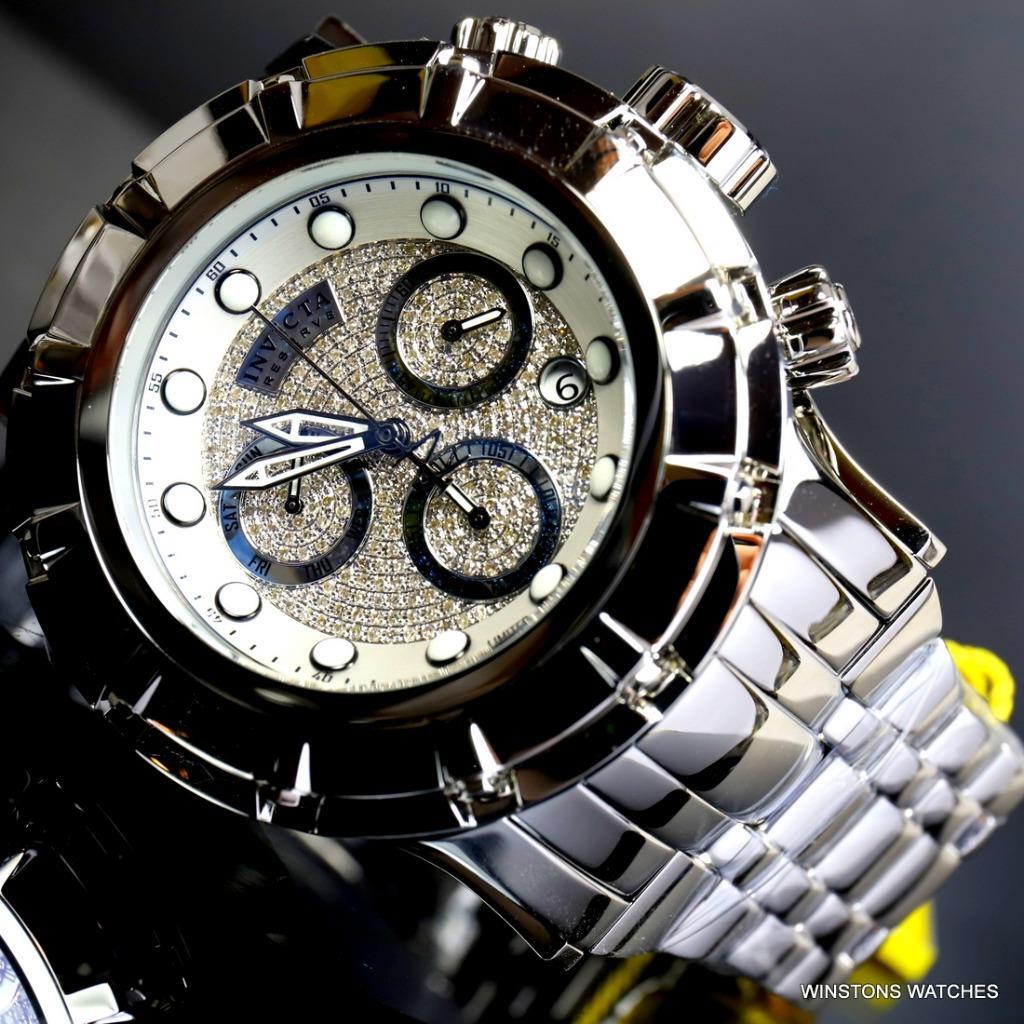 Invicta Grand S1 Rally 1.08CTW Diamond Chrono Swiss Mvt 54mm Steel LE Watch New