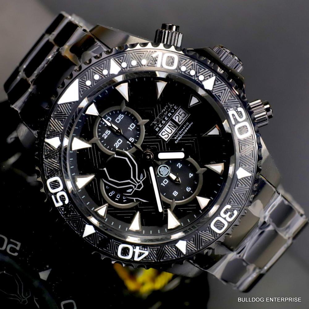 Invicta Reserve Marvel Black Panther Grand Diver Swiss SW500 Automatic Watch New
