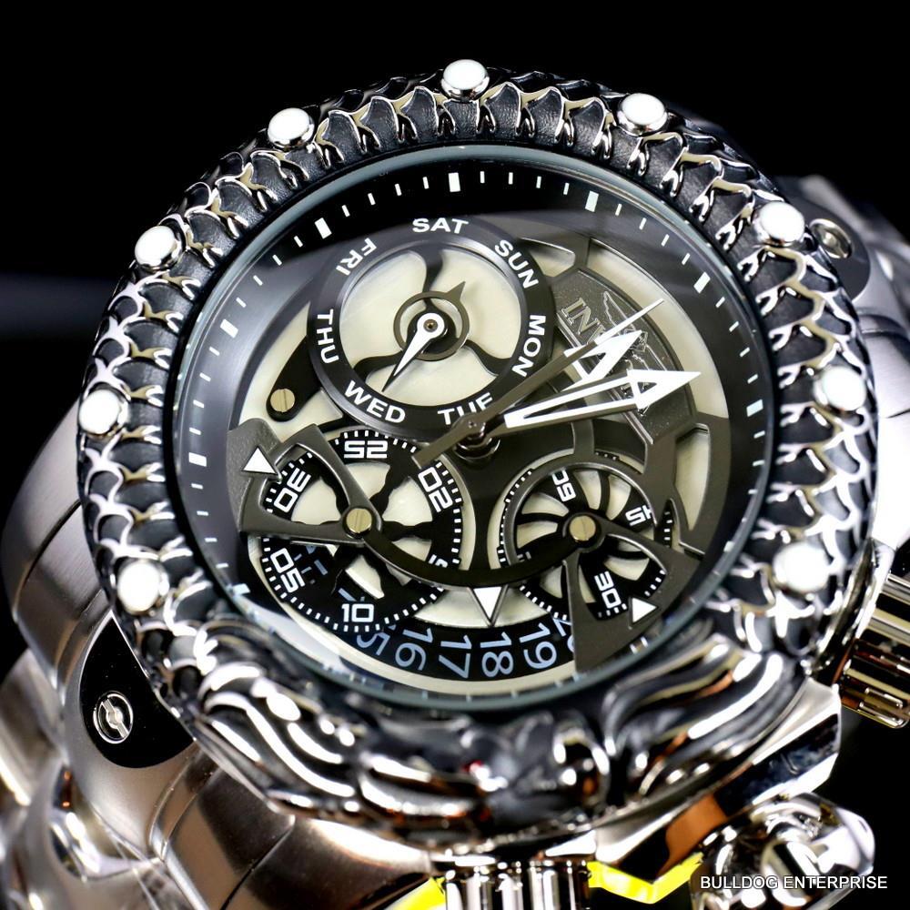Invicta Venom Subaqua Dragon Scale Stainless Steel Guntmetal 52mm Watch New