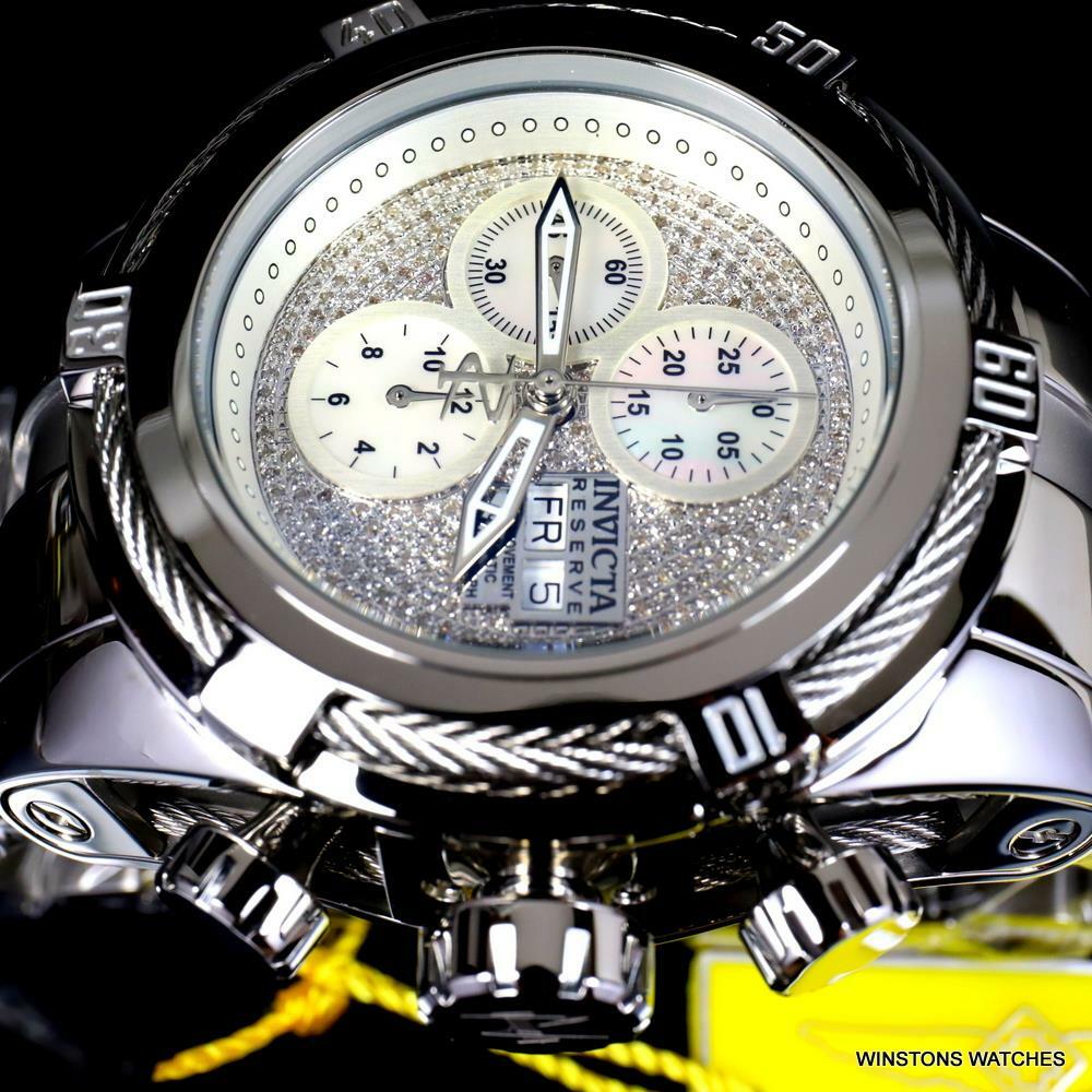Invicta Reserve Bolt Zeus Diamond Swiss Automatic SW500 Mvt Steel Watch 52mm New