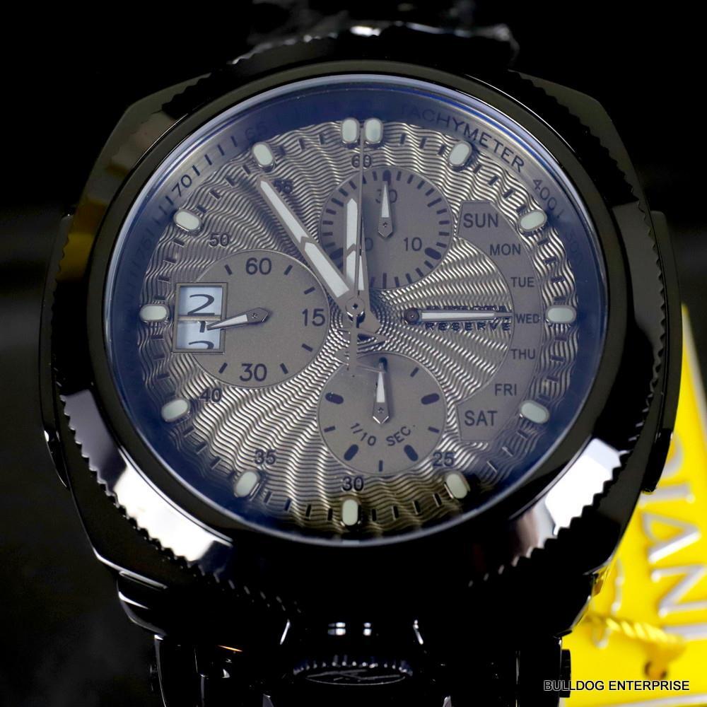 Invicta Reserve Russian Diver Excursion Black Combat Steel Swiss 52mm Watch New