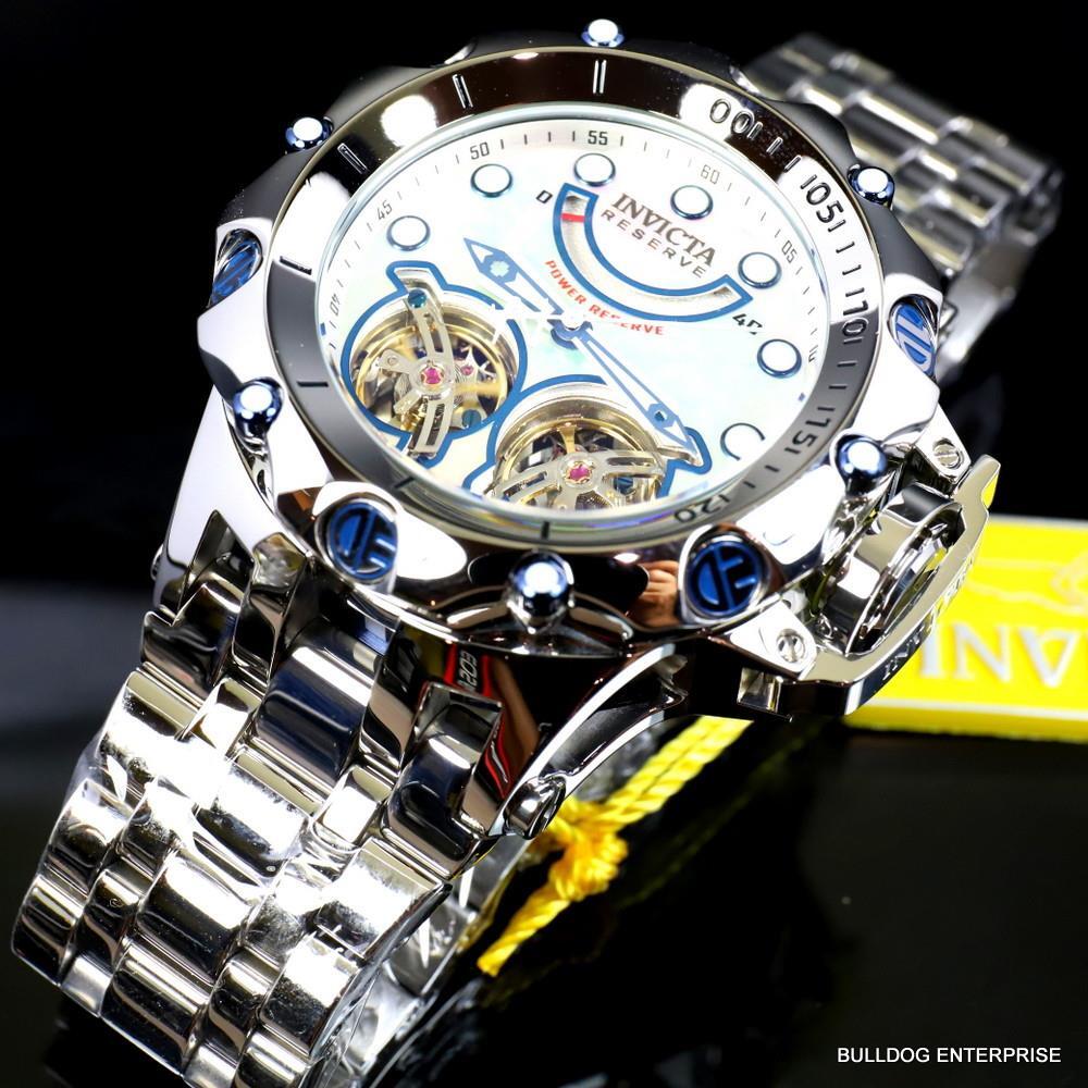 Invicta Reserve Venom Fusion Double Open Heart Automatic Steel MOP Watch New
