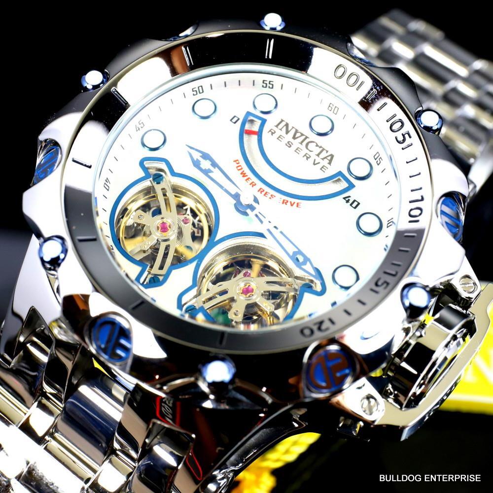 Invicta Reserve Venom Fusion Double Open Heart Automatic Steel MOP Watch New