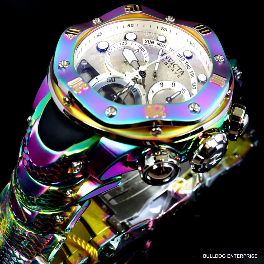 Invicta Reserve Kraken Meteorite Swiss Ronda 5040.N Iridescent Steel Watch New