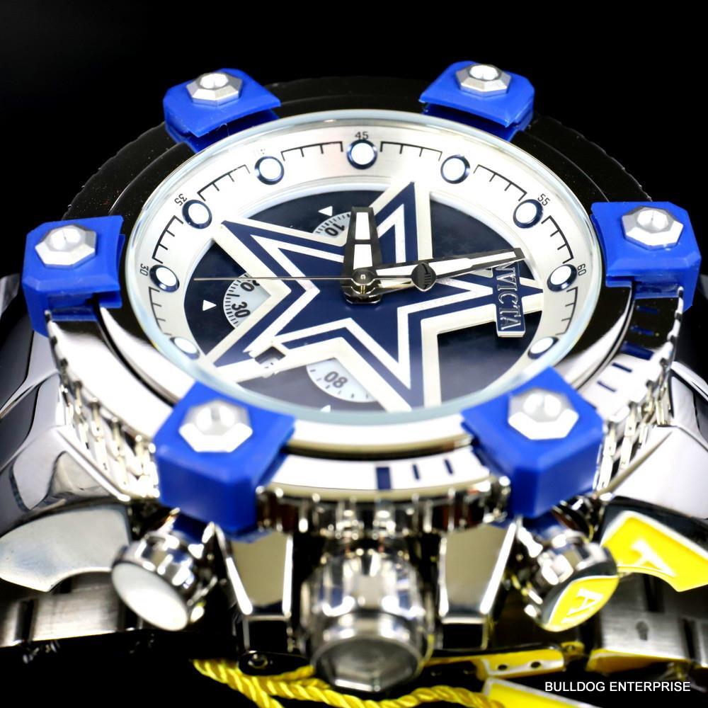Invicta NFL Dallas Cowboys Grand Octane 63mm Stainless Steel Chrono Watch New