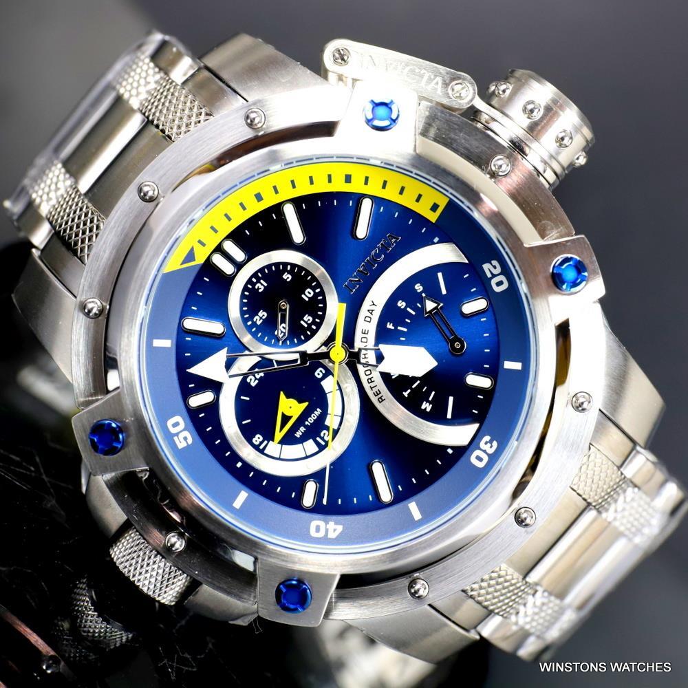 Invicta Coalition Forces Multi Function Stainless Steel Blue 52mm GMT Watch New