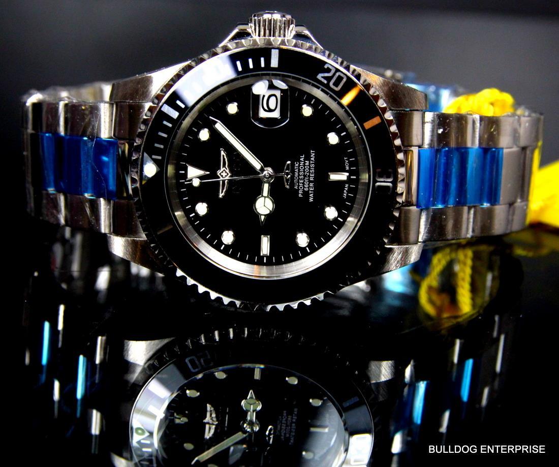Invicta Pro Diver Steel Silver Tone Black NH35A Automatic Watch Coin Bezel New