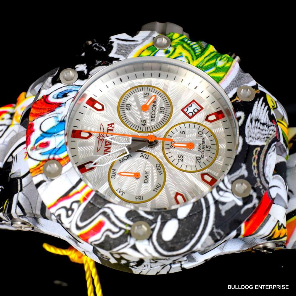 Invicta Subaqua Specialty Graffiti Hydroplated Steel Swiss Mvt Watch 52mm New