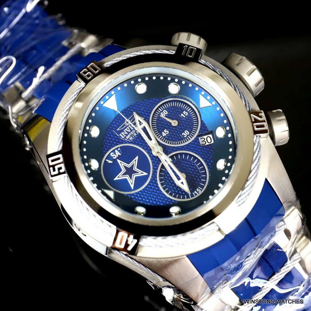 Invicta NFL Bolt Zeus Dallas Cowboys Chronograph Swiss Mvt Blue 52mm Watch New