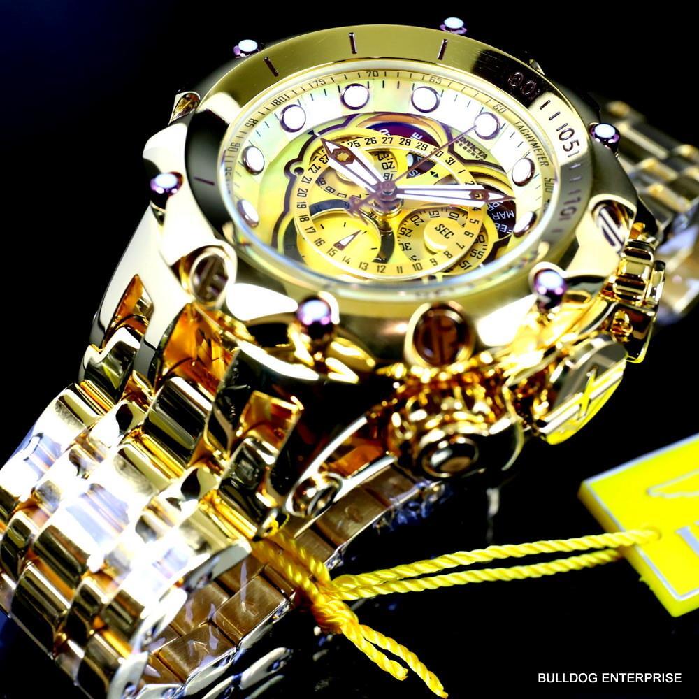Invicta Reserve Venom Fusion Gold Label 52mm Swiss Master Calendar Watch New