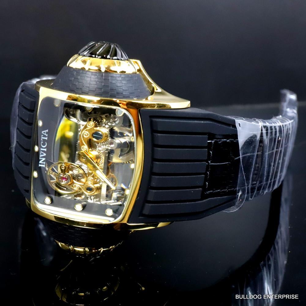 Invicta Vintage Ghost Bridge Automatic Clear Skeletonized Gold 68mm Watch New