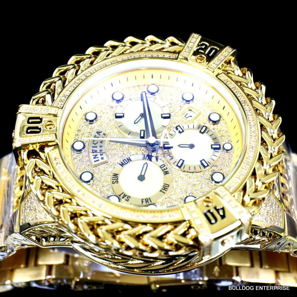 Invicta Reserve Bolt Hercules 2.26 CTW Diamond Gold Plated Steel Swiss Watch New
