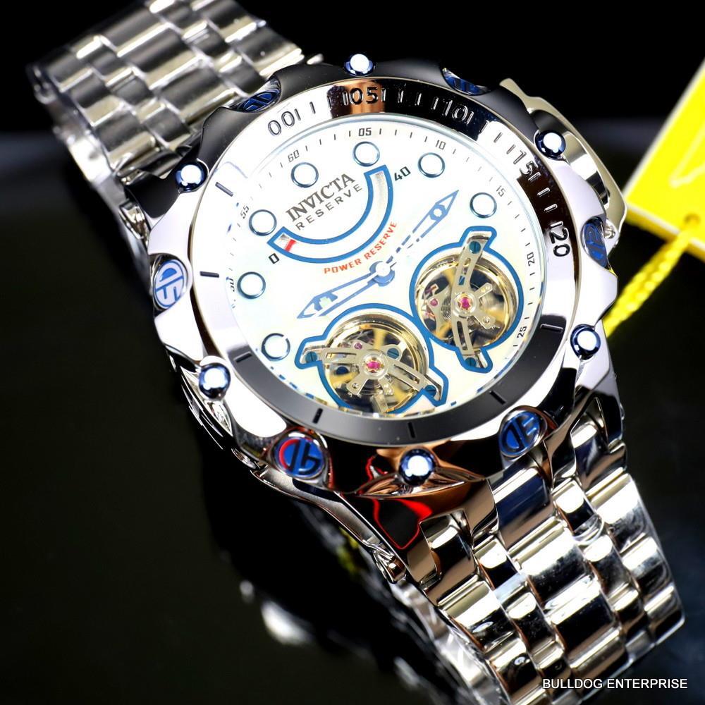Invicta Reserve Venom Fusion Double Open Heart Automatic Steel MOP Watch New