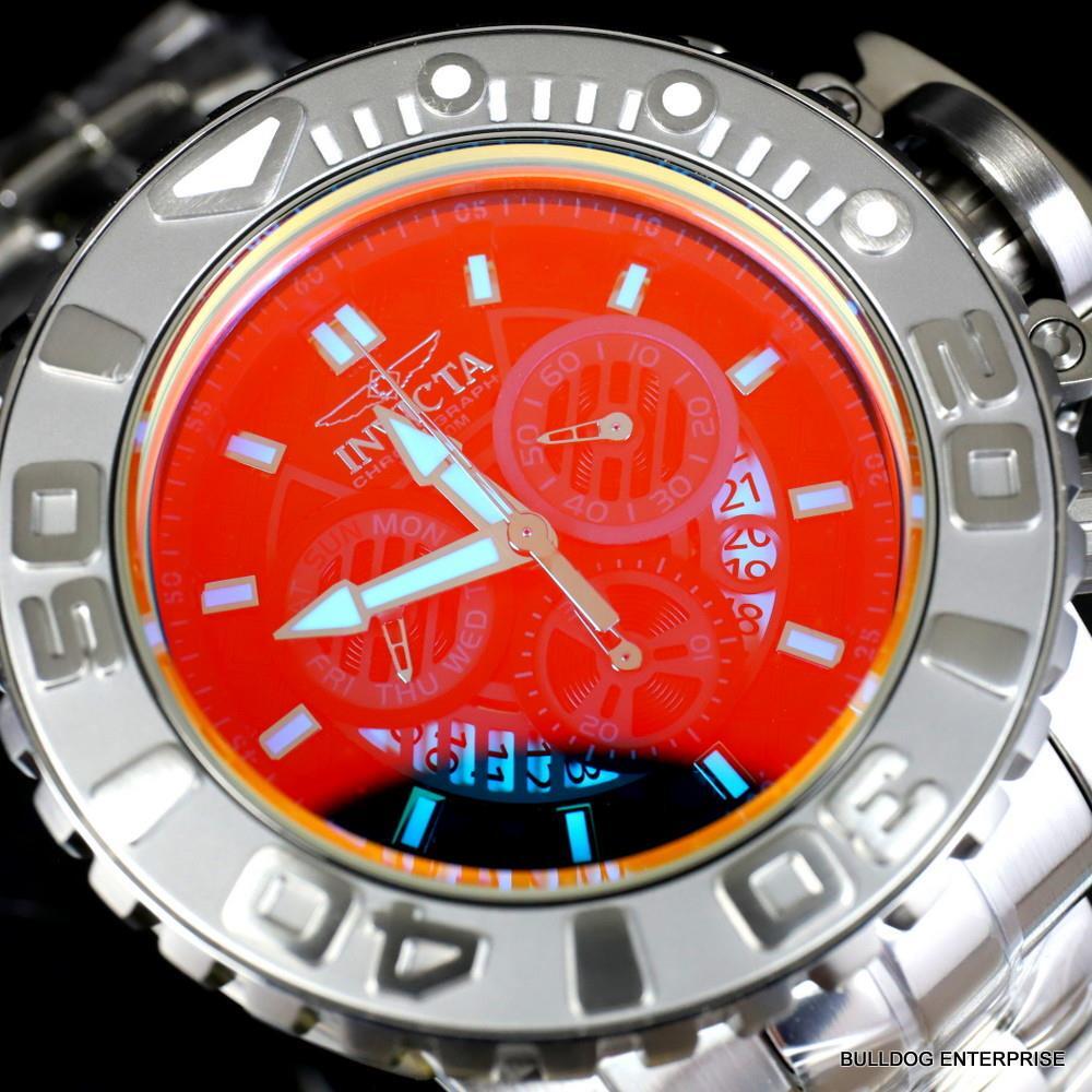 Invicta Sea Hunter Gen II Radar Yellow Tinted Crystal 58mm Steel Swiss Watch New