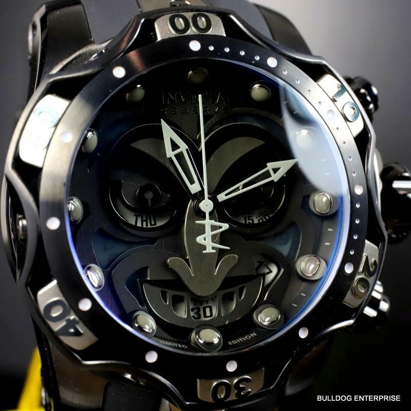 Invicta Reserve Venom DC Comics Joker Black Combat 52mm Swiss Mvt Watch New
