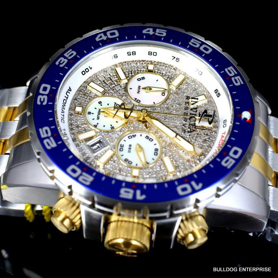 Invicta Reserve Ocean Master 1 CTW Diamond TMI NE88 Automatic 46mm MOP Watch New