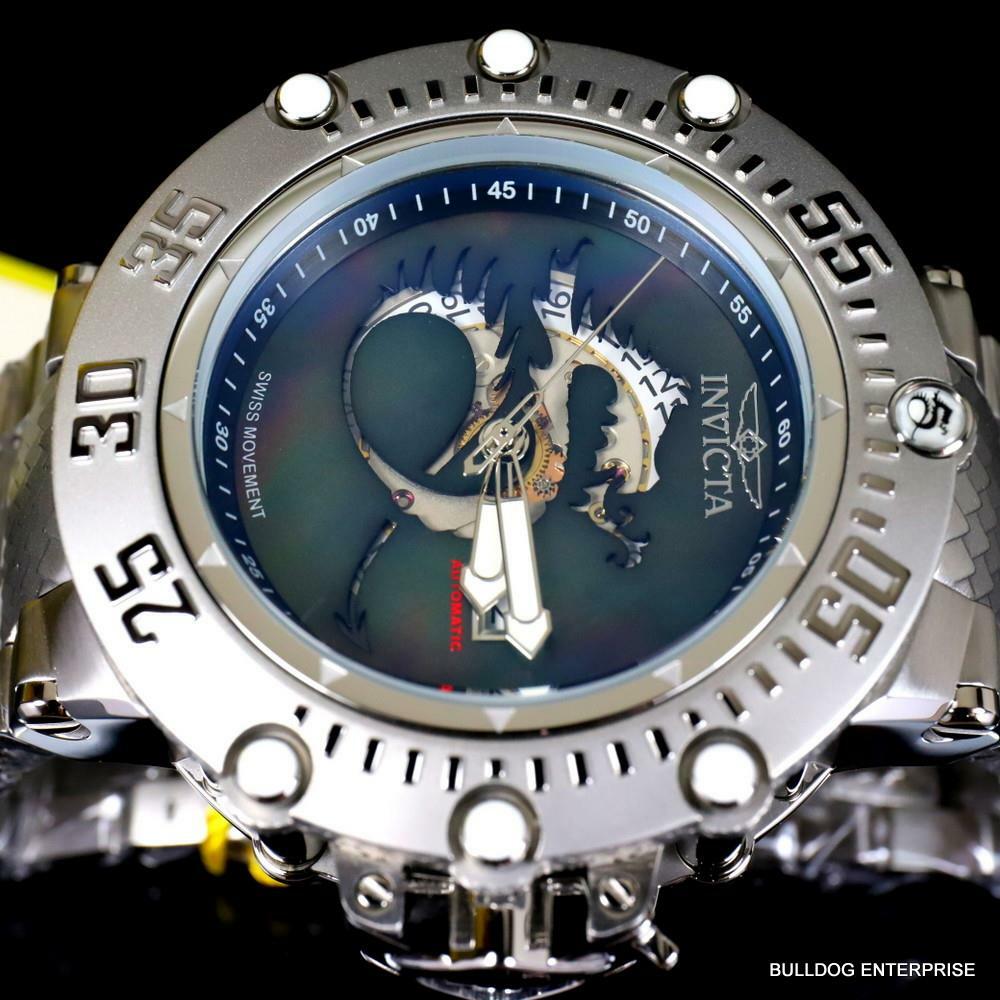 Invicta Subaqua Noma VII Black MOP Dragon Swiss Automatic R150 Watch 52mm New
