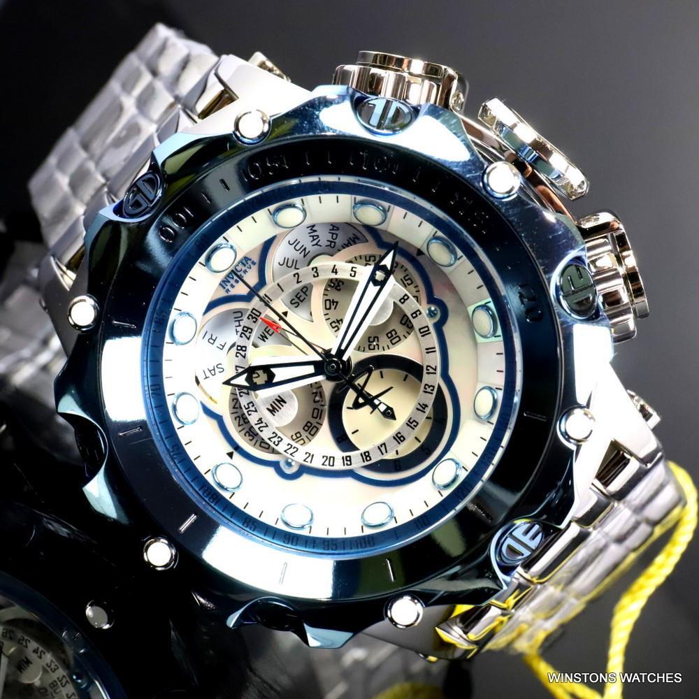Invicta Reserve Venom Fusian Hybrid Swiss Master Calendar Steel White Watch New
