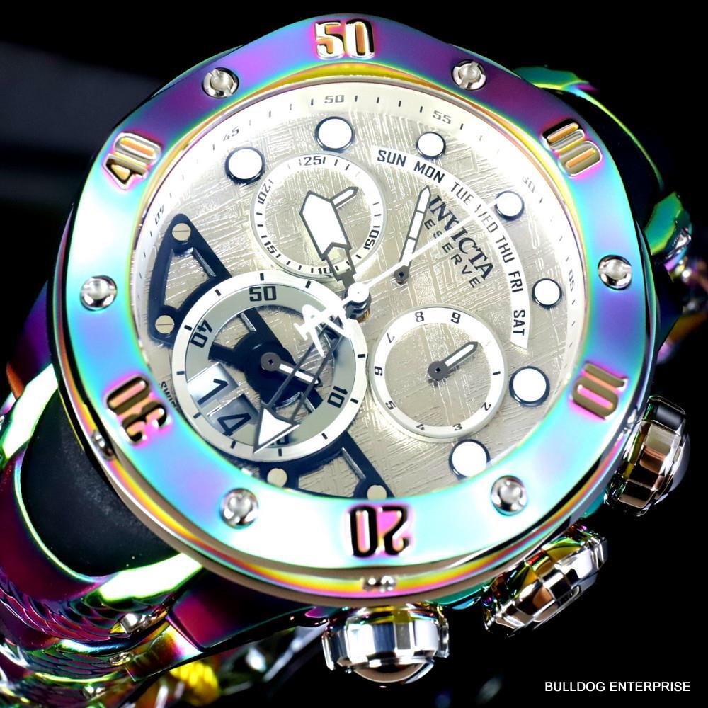 Invicta Reserve Kraken Meteorite Swiss Ronda 5040.N Iridescent Steel Watch New