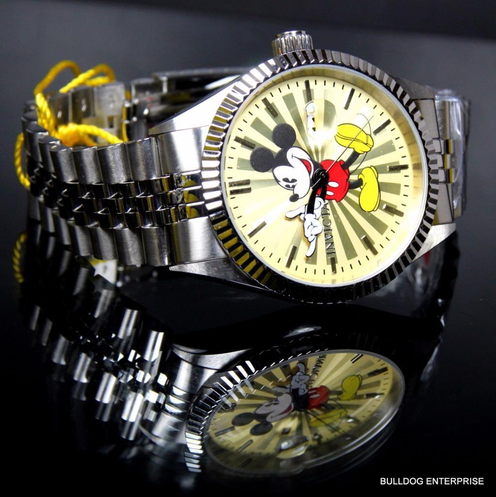 Invicta Disney Mickey Mouse Stainless Steel Champagne Limited Edition Watch New