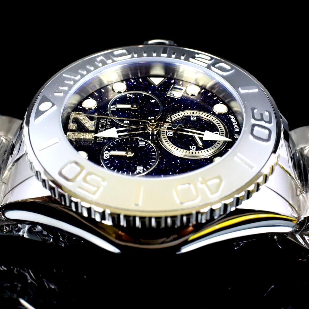 Invicta Masterpiece Reserve Grand Diver Blue Sand Stone Diamond Swiss ETA Watch