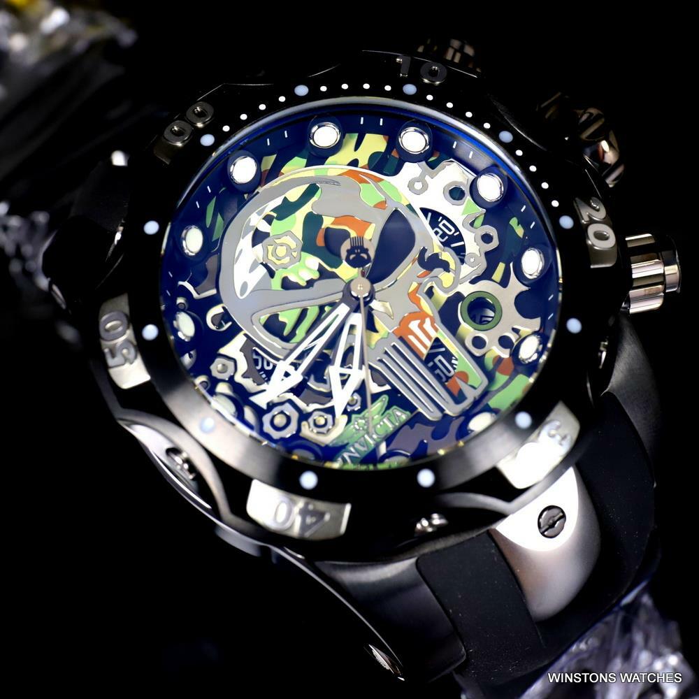 Invicta Marvel Punisher Venom Gen III Camouflage Skull Black Watch 52mm New