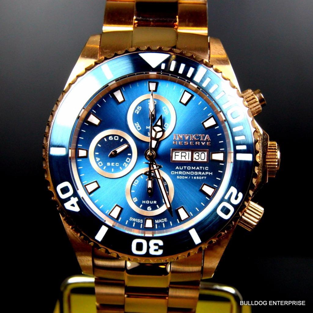 Invicta Reserve Pro Diver Rose Gold Swiss Automatic 7750 Valjoux 18916 Watch New