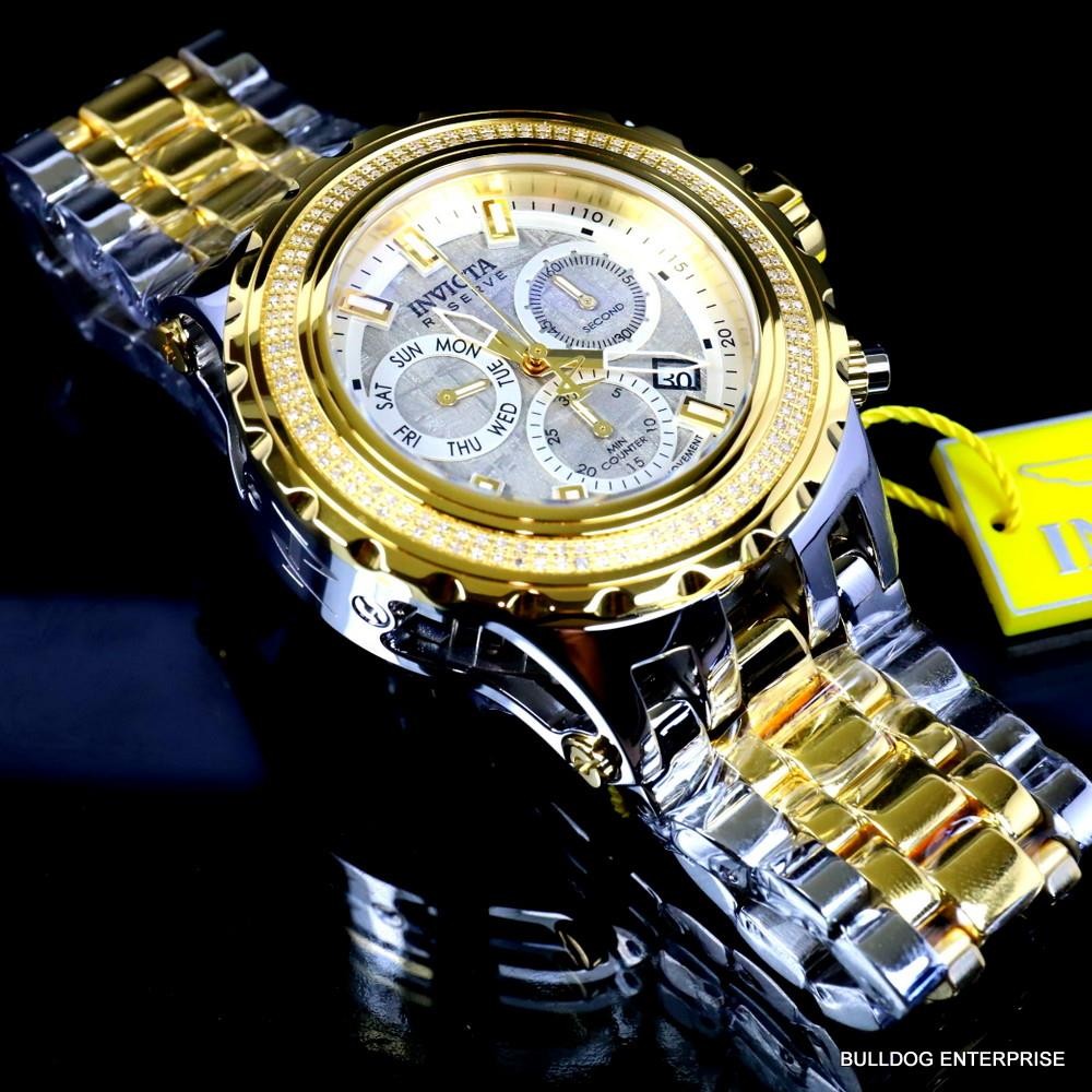 Invicta Reserve Subaqua Specialty Swiss 2 Tone Steel Meteorite Diamond Watch New