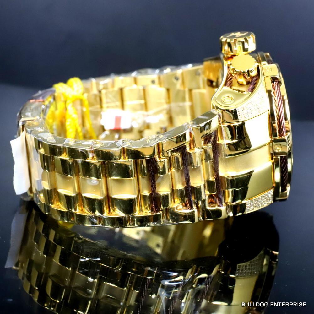 Invicta Reserve Bolt Zeus 1.31 CTW Diamond Gold Plated Steel Swiss Mvt Watch New
