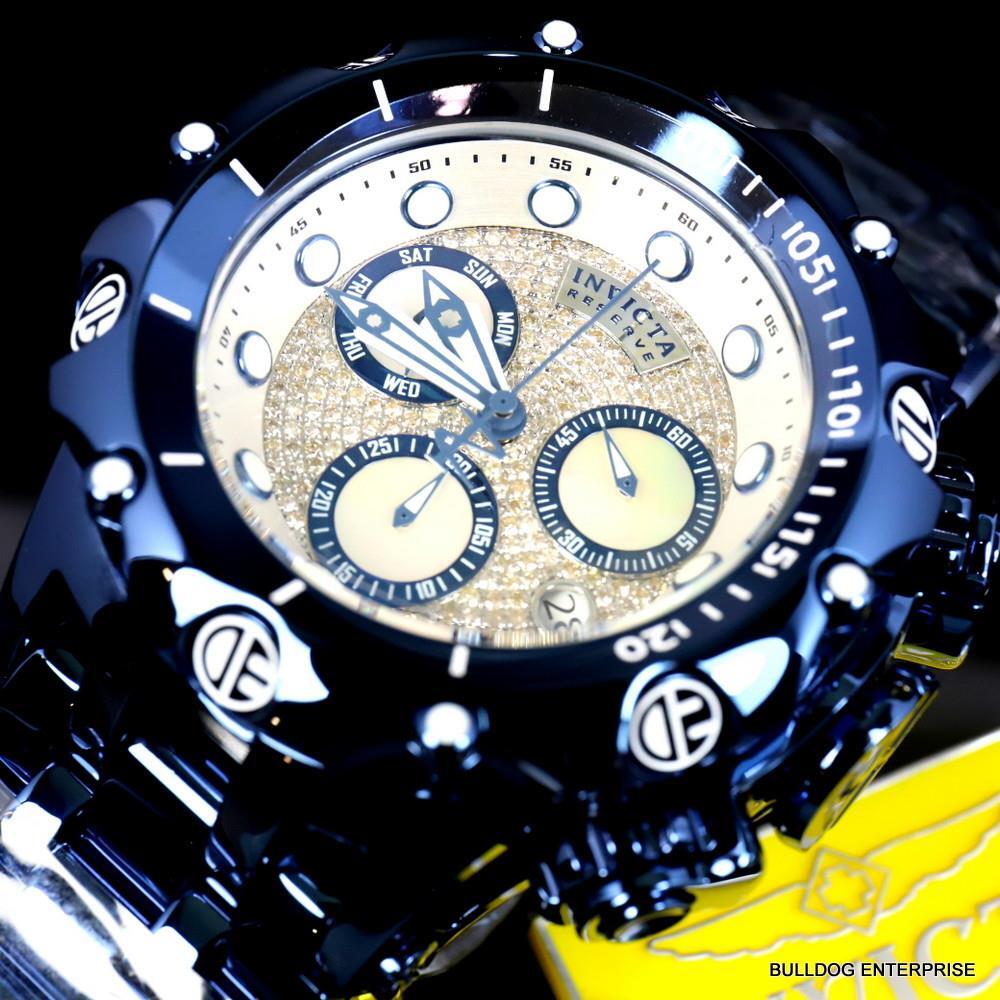 Invicta Reserve Venom Hybrid Fusion .70 CTW Diamond Swiss Blue Steel Watch New