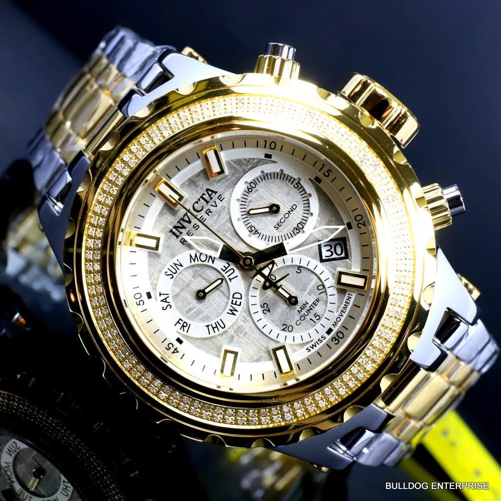 Invicta Reserve Subaqua Specialty Swiss 2 Tone Steel Meteorite Diamond Watch New