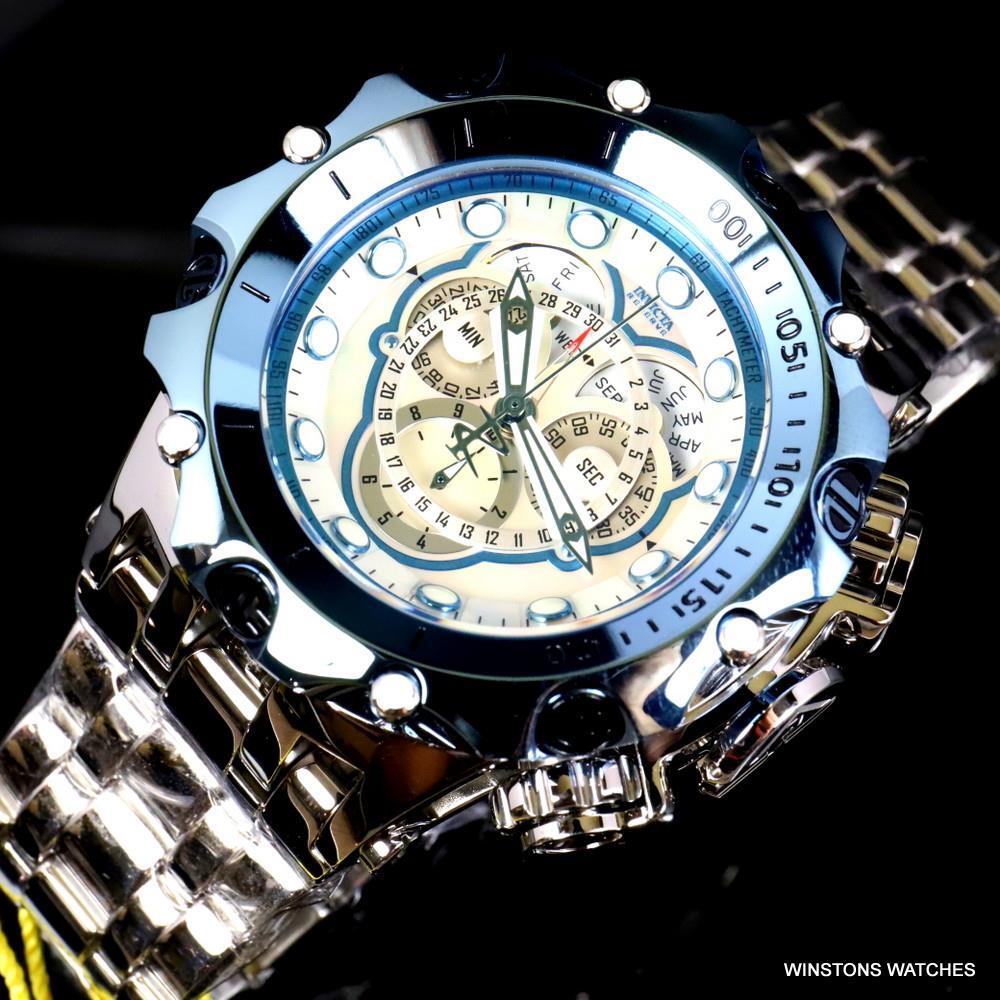 Invicta Reserve Venom Fusian Hybrid Swiss Master Calendar Steel White Watch New