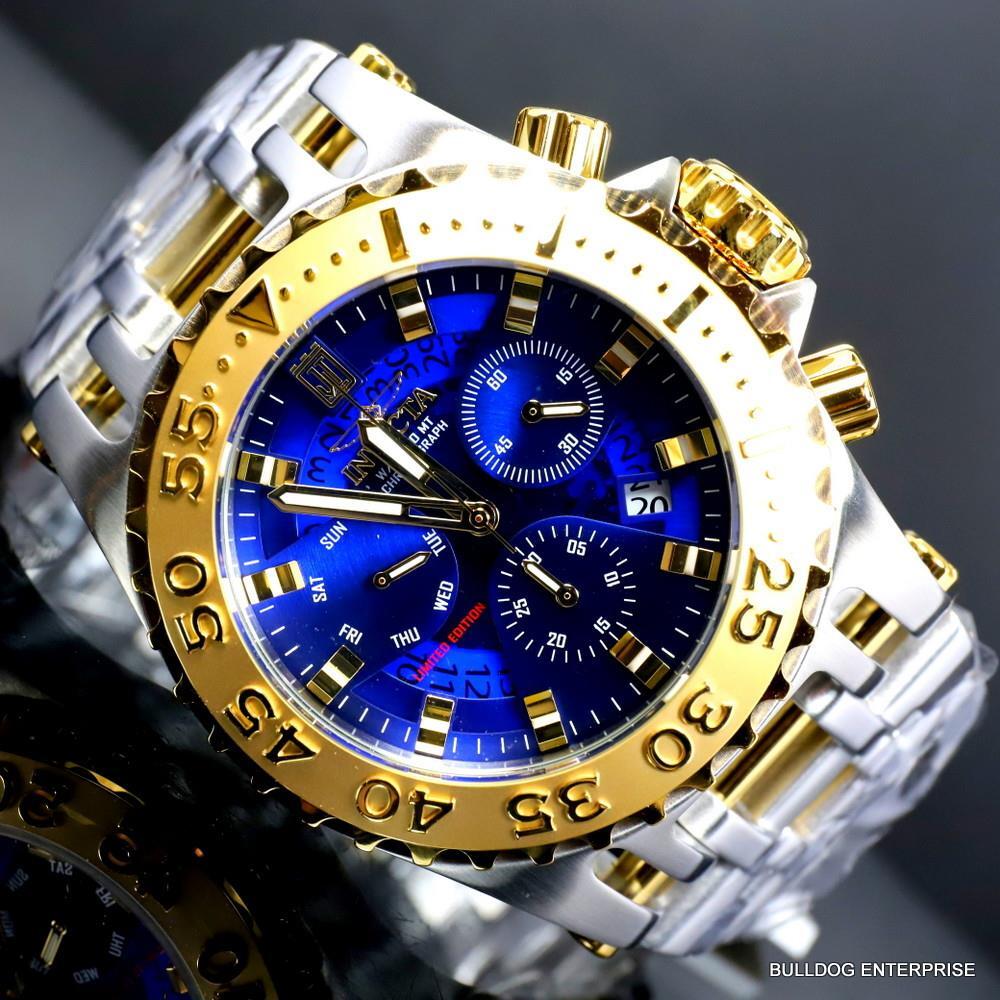 Invicta Jason Taylor Chaos 50mm 2 Tone Steel Blue Chronograph 50mm Watch New