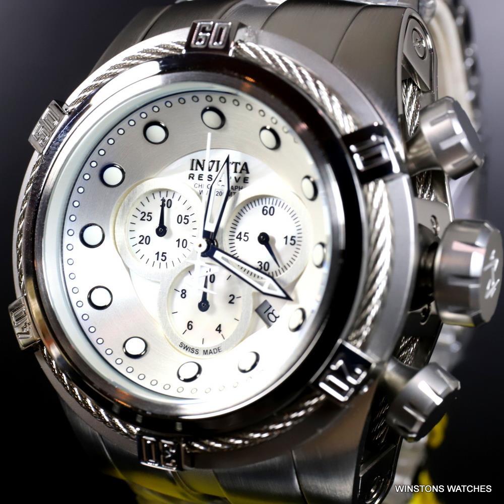 Invicta Reserve Bolt Zeus Swiss Made 52mm Stainless Steel White MOP Watch New