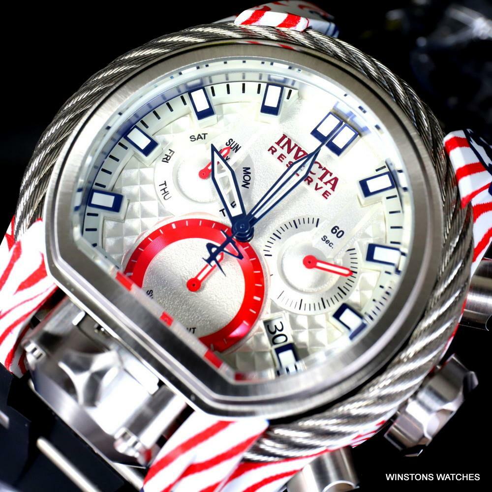 Invicta Reserve Bolt Zeus Magnum USA Flag Graffiti Swiss Mvt Watch 52mm New