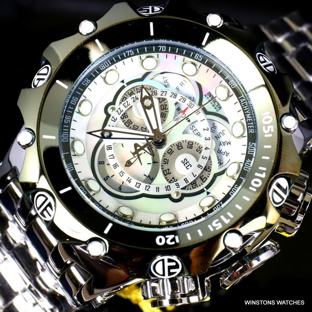 Invicta Reserve Venom Fusian Hybrid Swiss Master Calendar Steel Green Watch New