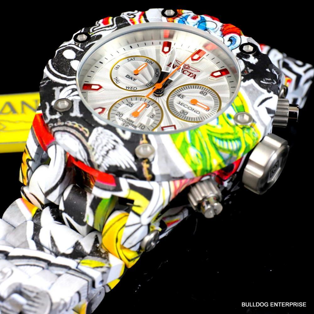 Invicta Subaqua Specialty Graffiti Hydroplated Steel Swiss Mvt Watch 52mm New