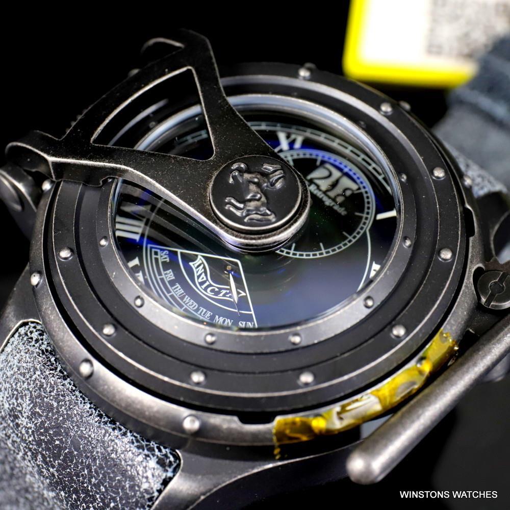 Invicta Vintage Chatham & Dover Swiss Mvt Black MOP Gray Leather 52mm Watch New