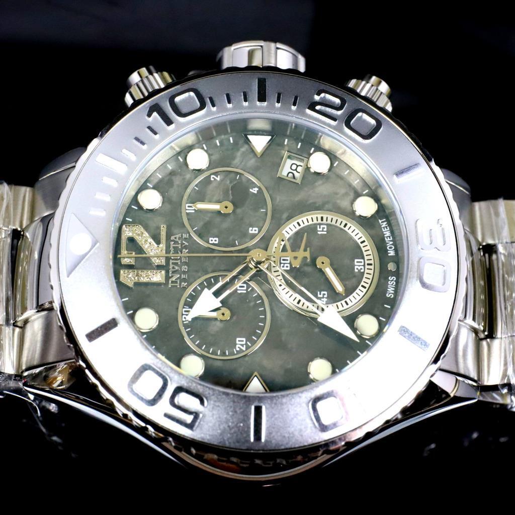 Invicta Masterpiece Reserve Grand Diver Black Marble Diamond Swiss ETA Watch