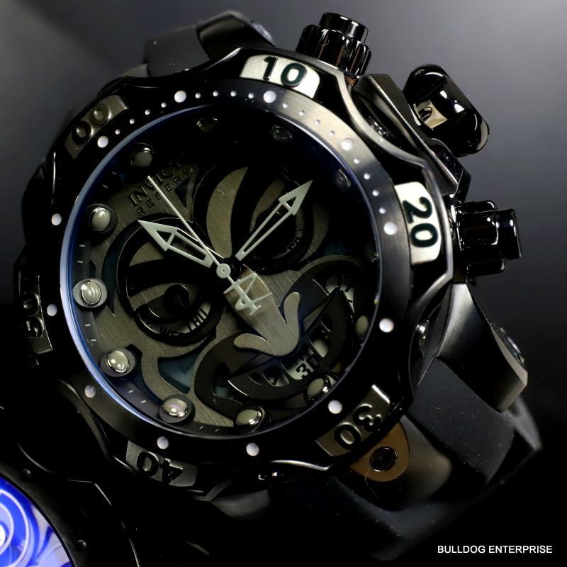 Invicta Reserve Venom DC Comics Joker Black Combat 52mm Swiss Mvt Watch New